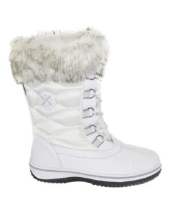 Pamela Ladies Fur Trim Winter Snow Boot 9 Pamela Ladies Fur Trim Winter Snow Boot -Ski Clothes Hub FL020 WHT 02
