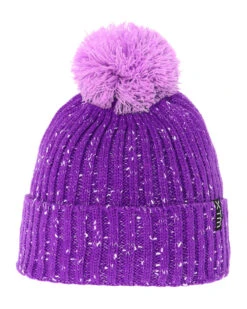 Stax Kids' Speckled Yarn Pompom Beanie 8 Stax Kids' Speckled Yarn Pompom Beanie -Ski Clothes Hub HK040 PUR 01