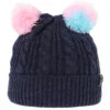 Hazel Kids' Knitted Double-Pompom Girls' Beanie 1 Hazel Kids' Knitted Double-Pompom Girls' Beanie -Ski Clothes Hub HK043 NML 01