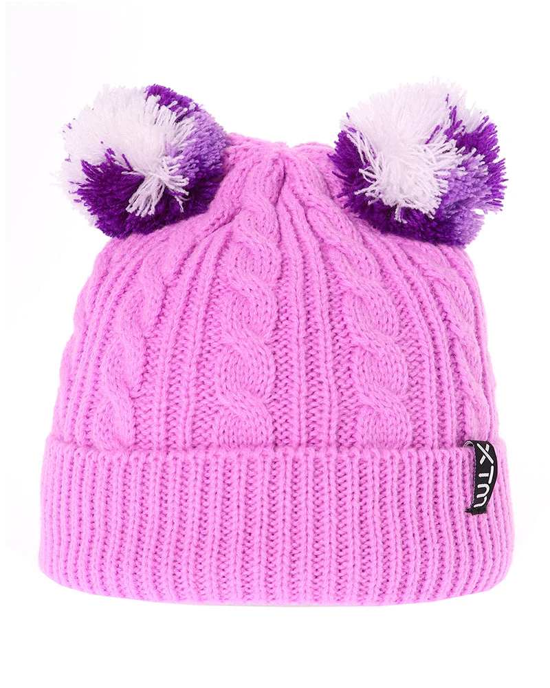 Hazel Kids' Knitted Double-Pompom Girls' Beanie 4 Hazel Kids' Knitted Double-Pompom Girls' Beanie - Image 2