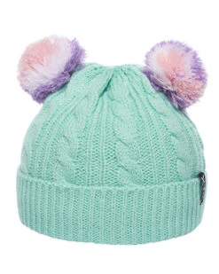 Hazel Kids' Knitted Double-Pompom Girls' Beanie 7 Hazel Kids' Knitted Double-Pompom Girls' Beanie -Ski Clothes Hub HK043 YUC 01