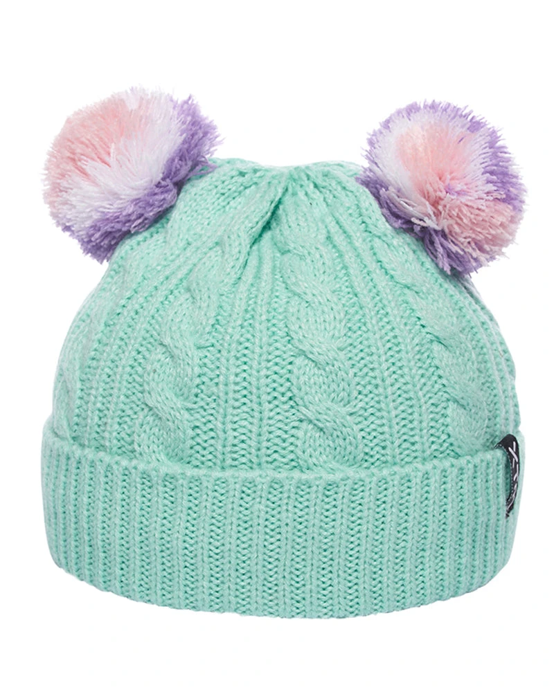 Hazel Kids' Knitted Double-Pompom Girls' Beanie 5 Hazel Kids' Knitted Double-Pompom Girls' Beanie - Image 3