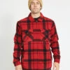 Woodsman Plaid Check Sherpa Jacket 1 Woodsman Plaid Check Sherpa Jacket -Ski Clothes Hub NM030 RED 01